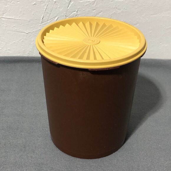 Vintage Brown Tupperware Servalier Canisters Set of 3 - Picture 3 of 7